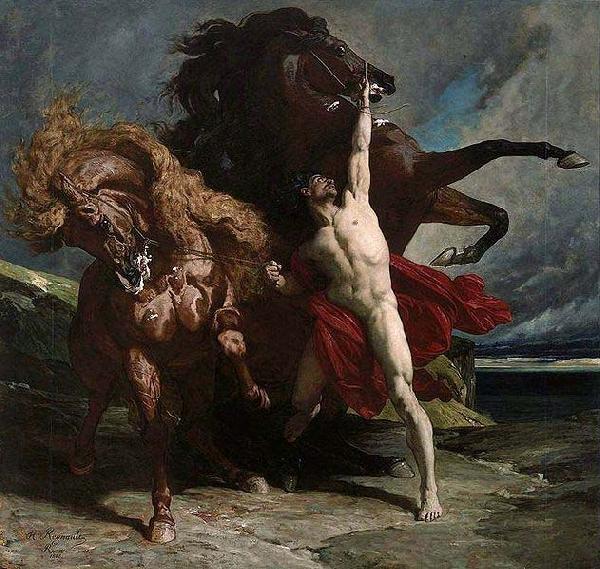 Henri Regnault Automedon with the Horses of Achilles Germany oil painting art